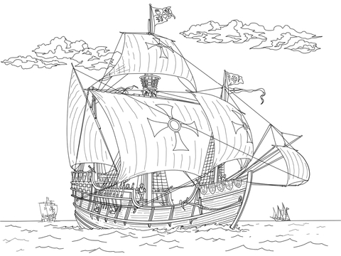 Pinta Santa Maria Coloring Page